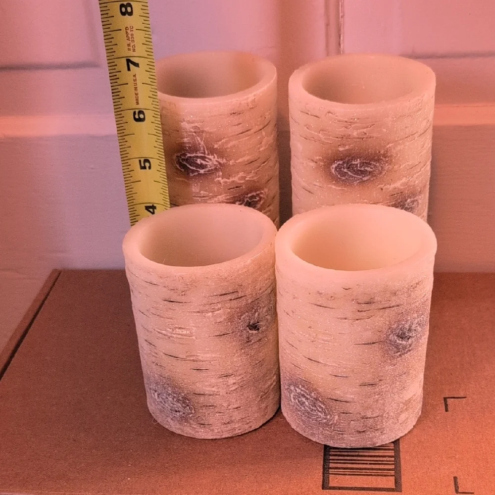 Birch Bark LED Candle Set - Picture 6 of 7